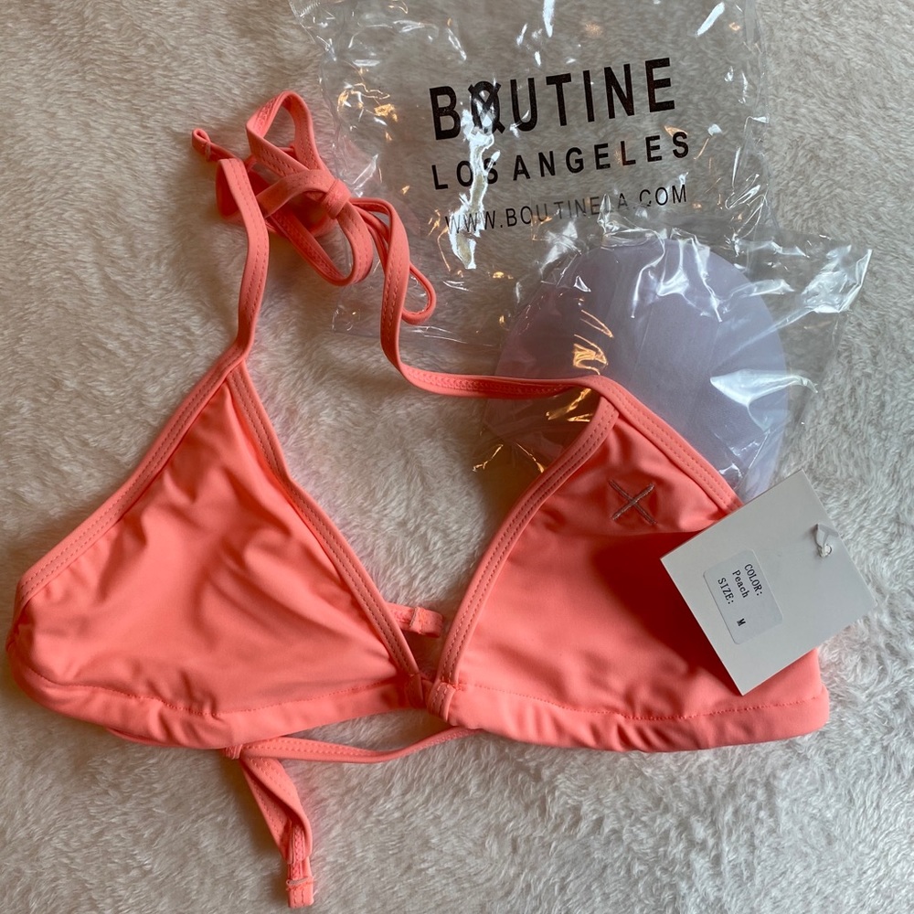 BoutineLA Bikini Top in Peach